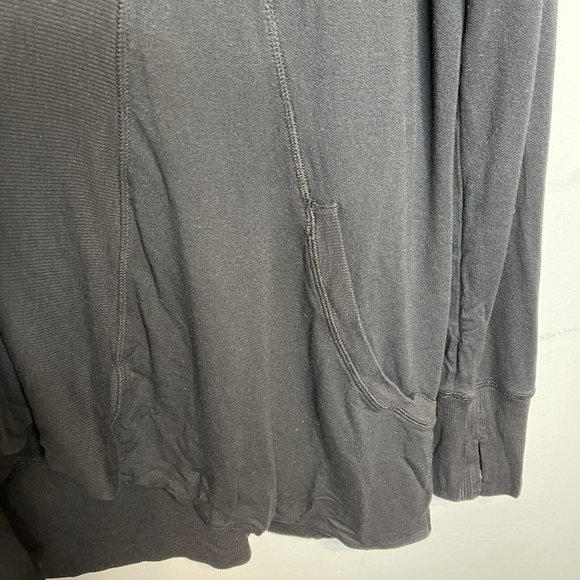 Athleta Cardigan Size Medium Black Open Front Sweater Thumbholes - Picture 6 of 7